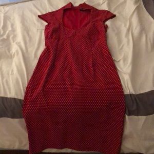 Red Polkadotted dress